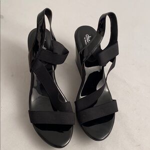Charles by Charles David black platform wedge heels 11M